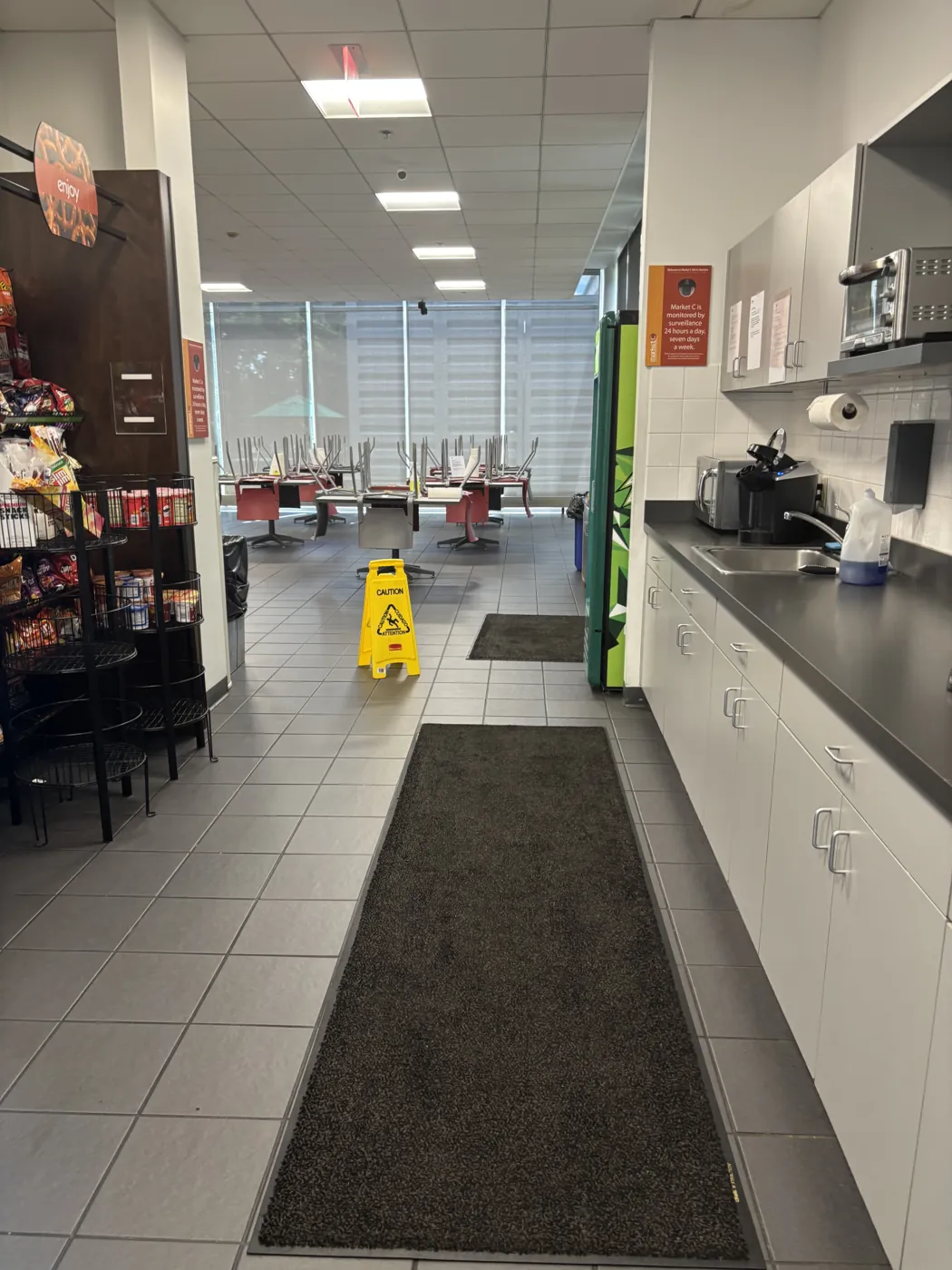 Breakroom cleaning at a commercial facility